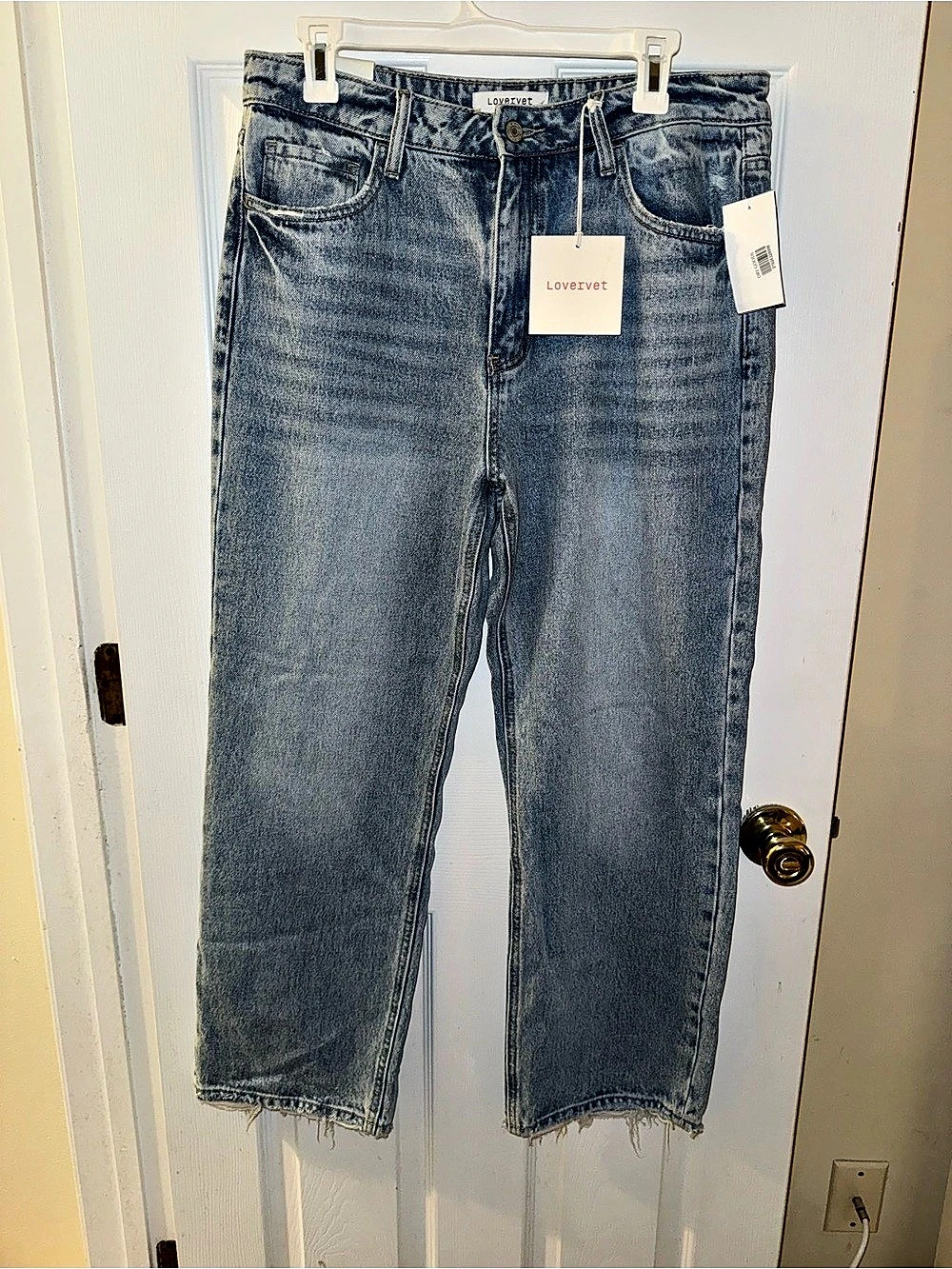 Lovervet 90's Super High Rise Slim Wide Ankle Jeans Blue Size 6